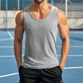 thumbnail image 2 of Men's Summer Round Neck For Fitness And Sports Scene Thin Casual Style Solid Color Undershirt, 2 of 4