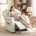 thumbnail image 2 of HOMCOM Power Recliner Chair with Massage, Recliner with Quiet Motor, Beige, 2 of 10