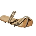 thumbnail image 2 of Ladies Summer Two Wear Set Of Chunky Toe Rhinesterflip-flops Fashion Beach Sandals Sandals for Women 2025 Brown 36, 2 of 8