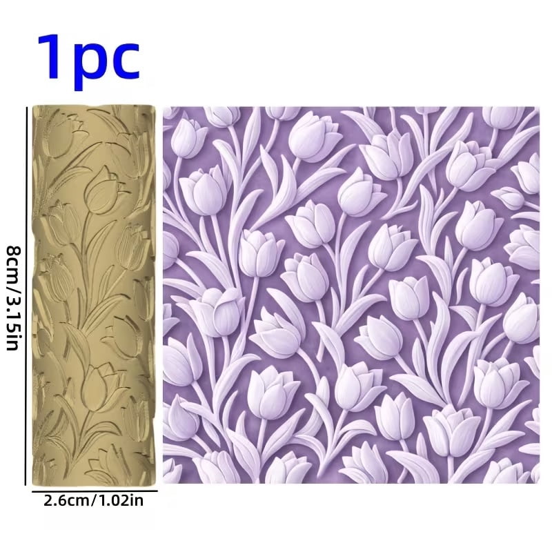 Tulip Textured Embossing Polymer Clay Roller  a must-have texturing tool for ceramic sculptures