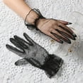 thumbnail image 4 of Gants de Mariage Femmes Transparente Ultramince Froncement de Volant Dentelle Doigts Pleins Bal Cocktail Scène de Performance Mariée Gants, 4 of 10