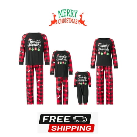 

ESASSALY Christmas Pajamas For Family Plaid