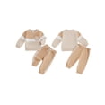 thumbnail image 2 of xiaxaixu Toddler Boy Girl Fall Clothes Contrast Color Long Sleeve Sweatshirt Tops and Pants Set 2Pcs Outfits, 2 of 8