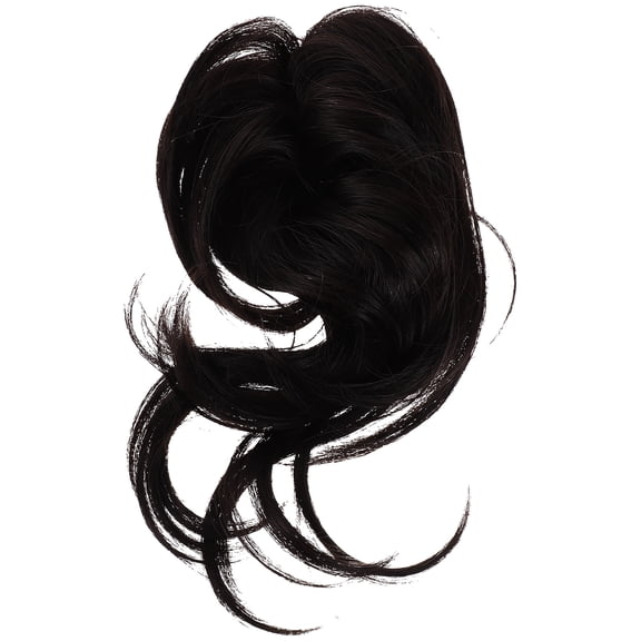 Hytrove Hairpiece 1Pack Black Round Bun Hair Blending Claw Clip 22x8.7in for Women Hair Extension Parties Weddings