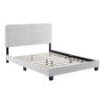 thumbnail image 2 of Modway Celine Lit Plateforme Simple en Velours de Performance Capitonné à Canaux, Gris Pâle, 2 of 9