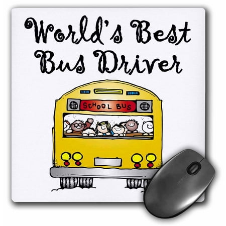 3dRose Worlds Best Bus Driver., Mouse Pad, 8 by 8 (Best Driver Assist Technology)