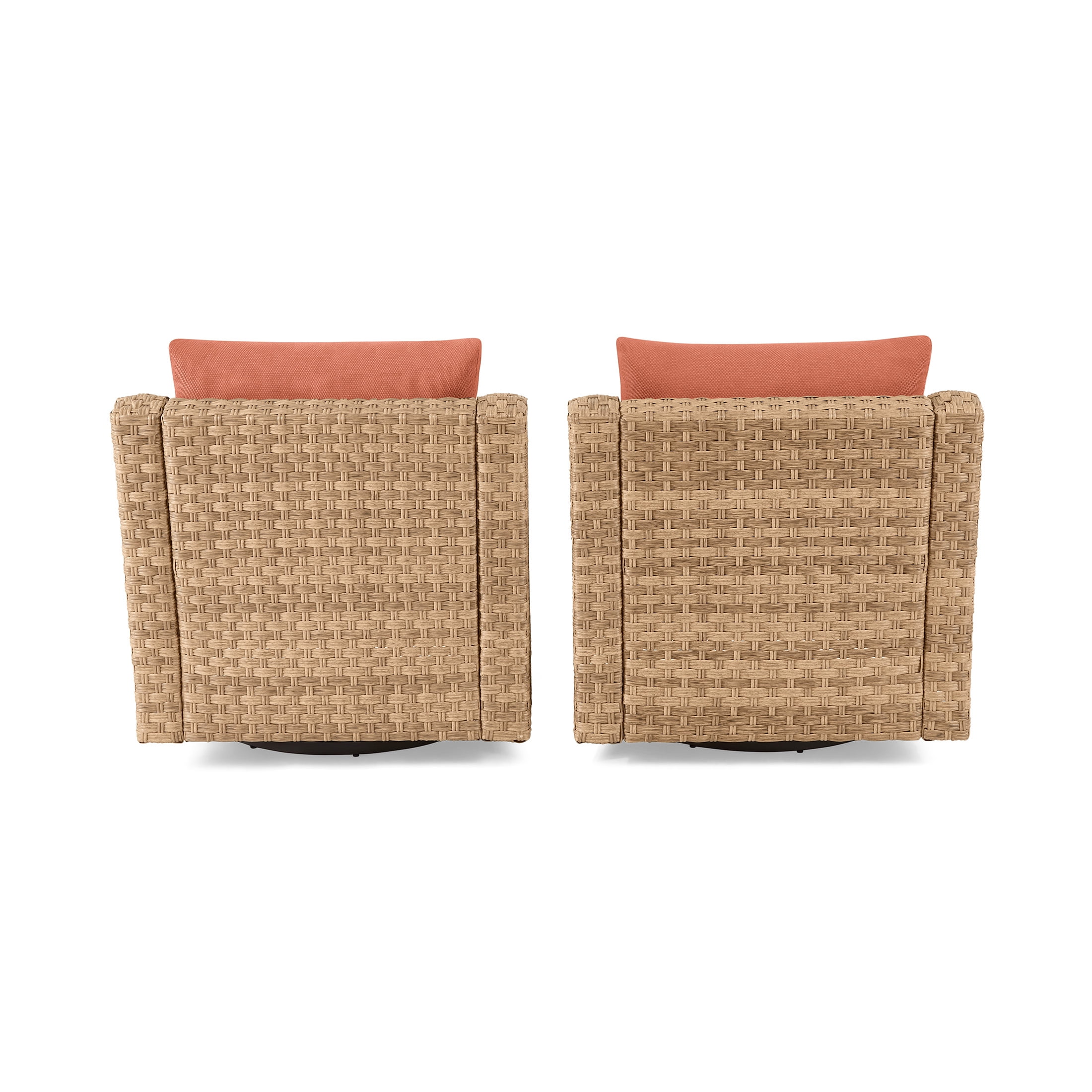 Better Homes & Gardens River Oaks Outdoor Swivel Gliders with Patio Covers, Set of 2, Red