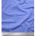 thumbnail image 1 of Soimoi Blue Poly Georgette Fabric Triangle & Floral Love Text Printed Fabric 1 Yard 42 Inch Wide, 1 of 3