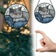 thumbnail image 2 of Gnwei Stained Glass Window Hanging Cute Cat 7.8" - Suncatcher Door Garden Sun Catcher Decor Birthday Mother's Day Christmas Comfort Gifts for Lost Pet Woman Mom Friend, 2 of 9