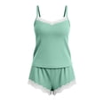 thumbnail image 7 of Spring Sets for Women Womens Pajamas Ladies' Summer Lace Camisole Pajamas Shorts Two-Piece Set Casual Home Wear Green Xl, 7 of 7