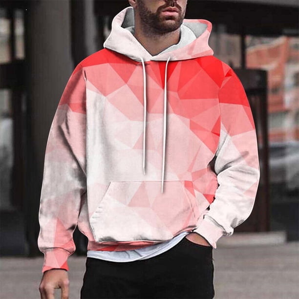 Sudadera con capucha para hombre, estilo casual, con cuello redondo, estampado, manga larga, blusa de poliéster