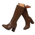 thumbnail image 3 of Women's Mid-Calf Boots with Heel Side Zipper Design for Comfort Walking and Versatile Outdoor Wear, 3 of 9