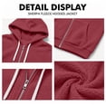 thumbnail image 4 of Resicozy Mens Zip Up Hoodies Long Sleeve Solid Color Hooded Sweatshirts Casual Fall Winter Track Jackets Wine S, 4 of 7