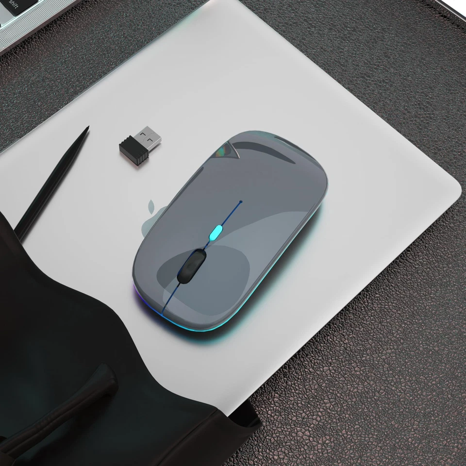 Wireless Bluetooth Mouse Rechargeable Led Mice Silent Slim Laptop Pc Mac Mouse