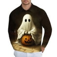 thumbnail image 2 of Awdenio Men's Clothing Long Sleeve Cute Halloween Shirts Print Casual Vintage Classic Golf Shirt, 2 of 7