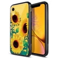 thumbnail image 1 of FINCIBO Slim TPU Bumper + Clear Hard Back Cover for Apple iPhone XR 6.1", Sunflower Portrait, 1 of 6