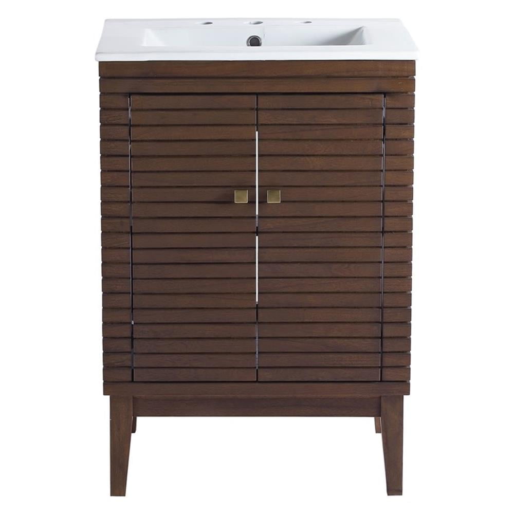 Ledger 24" Bathroom Vanity Walnut White EEI-5114-WAL-WHI
