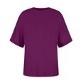 thumbnail image 4 of Women's T-Shirts Sevevn Women's Casual Crewneck Short-Sleeved Solid Color Loose Short Loose T-Shirt, 4 of 8