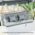 thumbnail image 2 of 4-Piece Patio Chair Cushion Set, Light Grey Replacement Seat and Back Cushions with 2 Pillows, Fade-Resistant Polyester, Tufted Design for 3-Seater Garden Swing or Outdoor Bench, 2 of 7