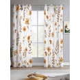 thumbnail image 2 of Brown Spring Floral Sheer Curtains 63 Inch Length 2 Panels Set for Living Room/Bedroom, Flowers Botanical Elegant Pastoral Kitchen Curtains Grommet Semi-Sheer Curtains Window Treatments 42"x63"x2, 2 of 7