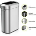 thumbnail image 2 of EKO Urban Slim 15.8 Gallon Commercial Trash Can, Brushed Stainless Steel Open Top Garbage Can, 2 of 6