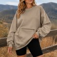 thumbnail image 4 of JGGSPWM Womens Oversized Crewneck Sweatshirt with Zip Pocket Fleece Lined, Y2k Cute Pullover Tops, Cozy Winter Travel Clothes Yellow XL, 4 of 9