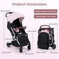 thumbnail image 3 of Poussette de Voyage INFANS, Poussette pour Bébé Légère et Compacte pour Avion avec Pliage à une Main, Inclinaison Multi-Positions, Auvent, Suspension à 4 Roues, Panier de Rangement, 3 of 9