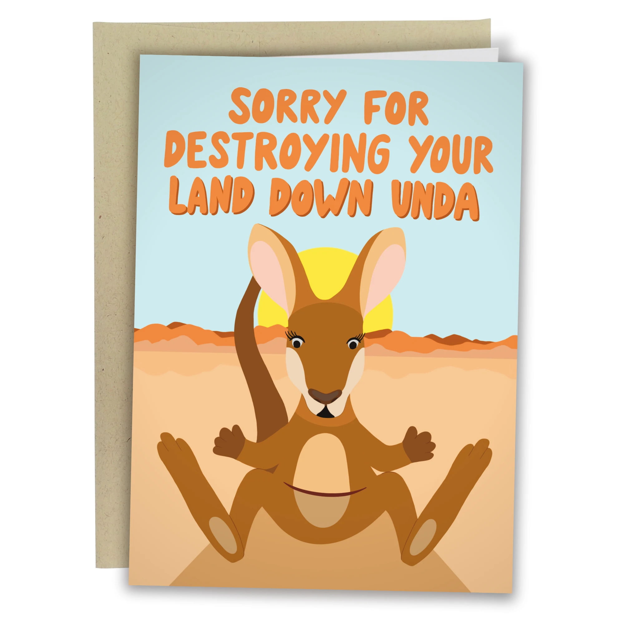 Funny Mothers Day Card / Kangaroo Land Down Under Card - Sleazy Greetings  photo