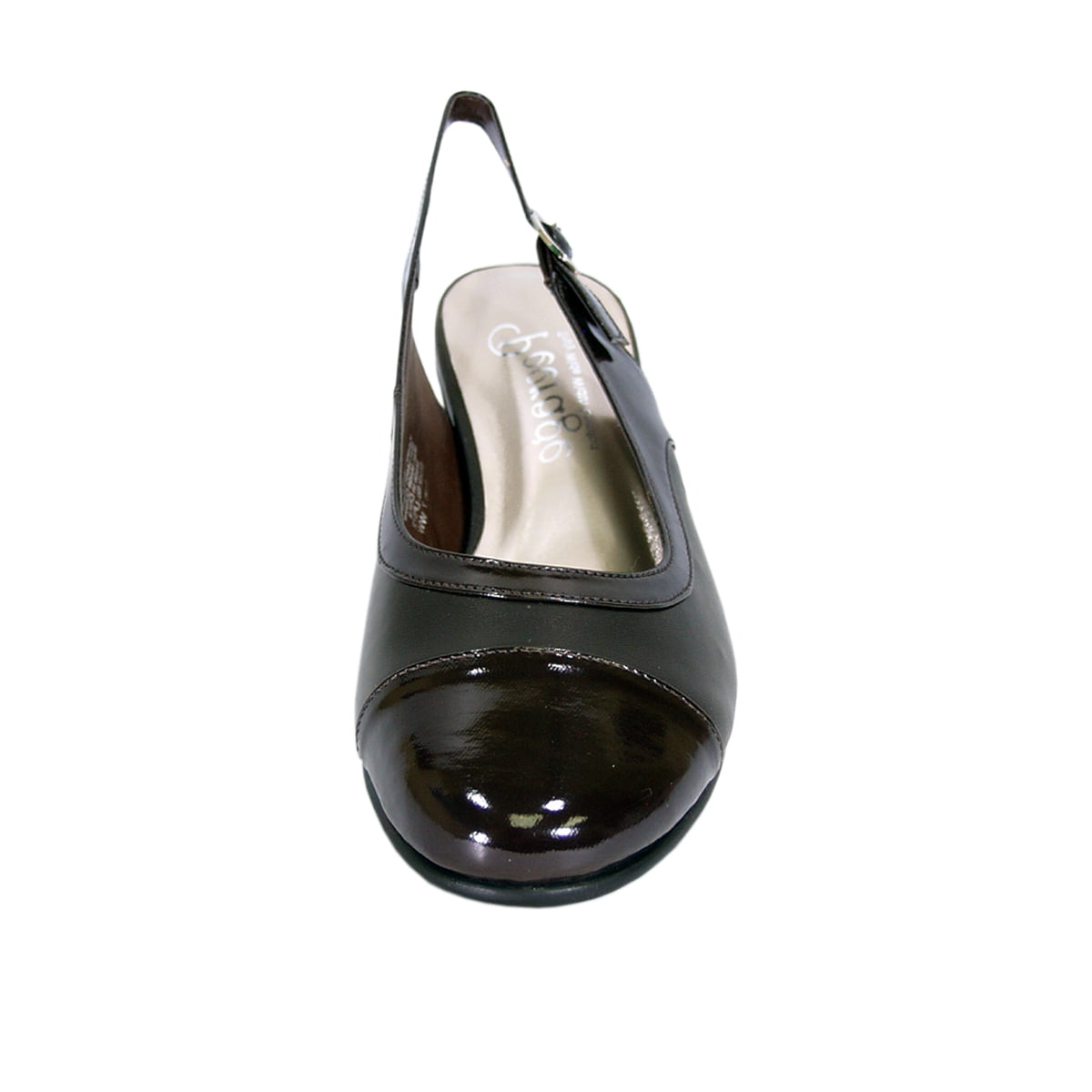 Peerage Ria (LP0572) Women Extra Wide Width Slingback Pumps Brown 7.5
