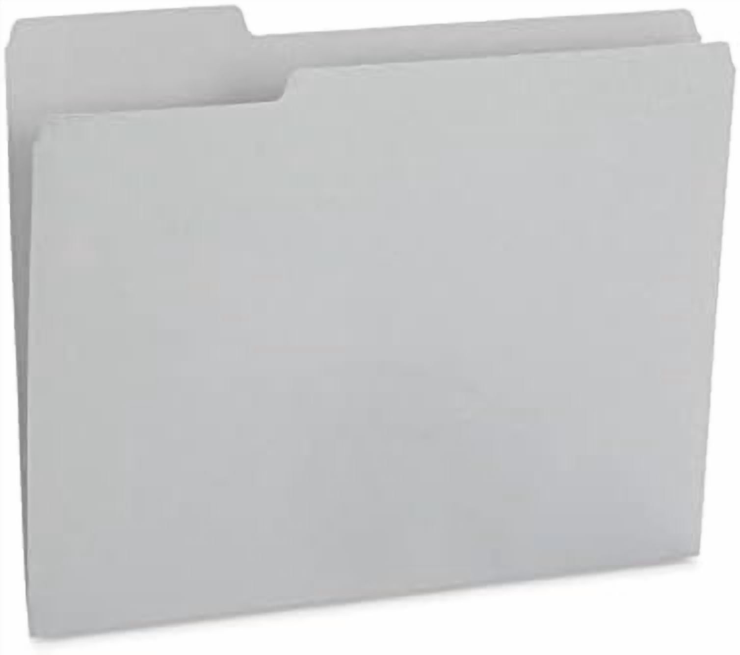 100  Gray File Folders Letter Size - Durable 11pt Grey Folders, 1/3 Cut 3 Tabs Gray Folders, Holds Letter Size Documents