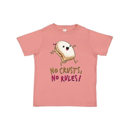 

Inktastic No Crusts No Rules- Silly PB&J Sandwich on the Loose Gift Toddler Boy or Toddler Girl T-Shirt