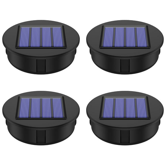 Pcapzz 4Pcs Solar Light Replacement Top 1.2V IP65 Waterproof LED Solar Panel Lantern Lid Light Durable Solar Top Replacement Round Box Round Solar Light Top Parts for Patio