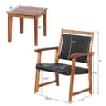 thumbnail image 4 of Patiojoy Rattan Bistro Set 3-Piece Outdoor Acacia with Table and Chairs, Brown, 4 of 6