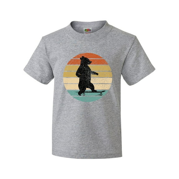 Inktastic Skateboard Bear Retro Sunset Youth T-Shirt