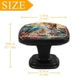 thumbnail image 4 of 4 Pcs Cabinet Handle Drawer Pulls Leopard Knobs with Screws Square Furniture Office Cabinet Knob Decoration, 4 of 7