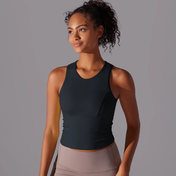 Top corto deportivo sin costuras para mujer, camisetas sin mangas para Fitness, Yoga, correr, Fitness, chalecos de gimnasio transpirables para mujer, ropa de gimnasio, ropa interior de entrenamiento