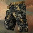 thumbnail image 2 of WTOBBY Men's Casual Summer Shorts with Camouflage Print, Loose Fit Work Style, Large Size, Multi-Pocket Utility, 5-Inch Mid-Length, No Belt Needed for Easy Wear,Dark Gray S, 2 of 5