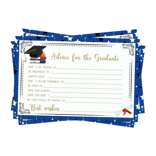 segolike 16 Pieces Graduation Advice Cards for Friends College Graduation Decorations Blue