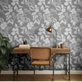 thumbnail image 3 of S4Sassy Floral Wallpaper - Gray Wall Covering, 25" x 60" Self-Adhesive Vinyl Wall Paper, Decorative Walls Wrap, Easy DIY Walls Covering For Bedroom, Living Room, Living Space, 3 of 9