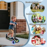 Wheelive 3-Wheel Light-Up Kids Scooter, 20 Different Light Patterns,Three Adjustable Heights,Lean to Steer, Balancing Scooter for Ages 3-8,Black
