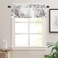 thumbnail image 7 of Berry Watercolor Leaf Kitchen Curtains and Valances Set, Christmas Winter Xmas White Background Rod Pocket Window Valance Window Curtain Panels for Living Room Bedroom Laundry, 27.5x36in, 3 Pieces, 7 of 7