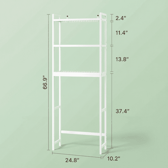 Aiho 3-Shelf Over the Toilet Space Saver，Over the Toliet Storage Cabinet for Bathroom, Lavatory, Laundry - White