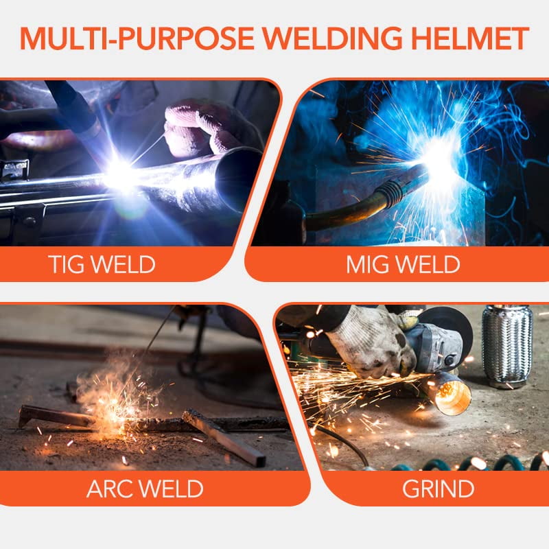 Welding Helmet with Light True Color Auto Darkening Welding Helmets for Men Solar Powered Welding Hood with 2 Arc Sensor Wide Shade 4/9-13 for TIG MIG ARC Cool Welder Mask Careta Para Soldar