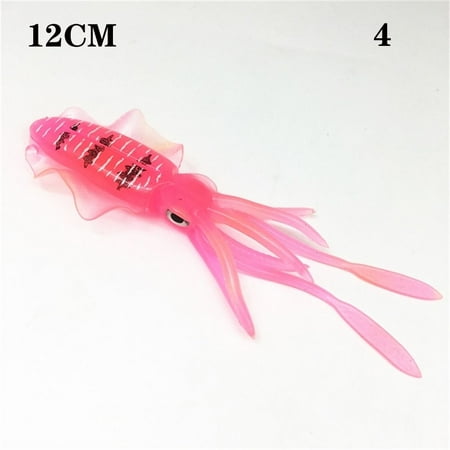 1Pcs Luminous Fishing Tackle Silicone 10/12/15cm Soft Bait Fishing Lure Squid Baits Artificial Lures 12CM 4