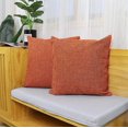 thumbnail image 3 of Paquete de 4 Fundas de Cojines 45x45cm Funda de Cojín de Lino 45,7x45,7cm Funda de Almohada Decorativa Cuadrada, con Cremallera Invisible para Sofá Cama Coche Oficina Naranja ER, 3 of 5