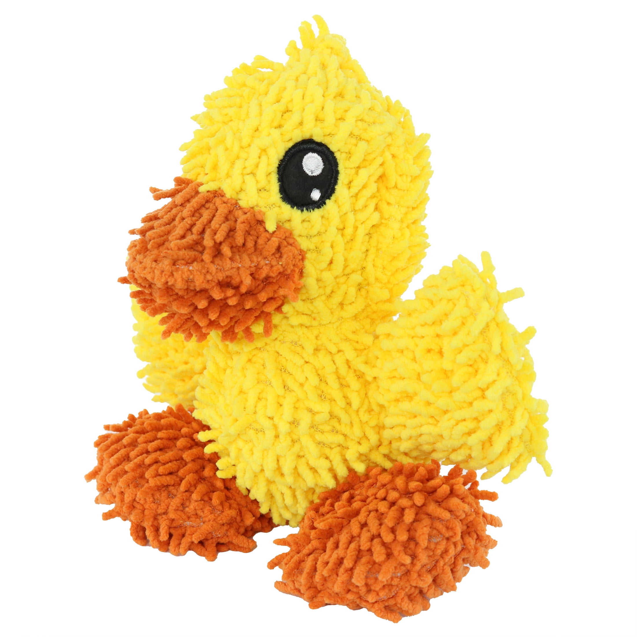 Mighty Jr Microfiber Ball Duck Durable Plush Squeaky Dog Toy