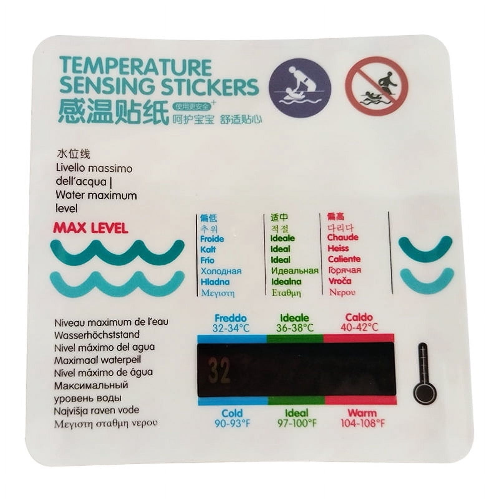 Shisuyan Thermometer Sticker Multi 5Pcs 3.9X3.9X0.04In