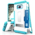 thumbnail image 1 of WHITE TURQUOISE TRI-SHIELD RUGGED CASE COVER with KICKSTAND +  LANYARD STRAP + CREDIT CARD WALLET SLOT FOR SAMSUNG GALAXY S8 PHONE (SM-G950), 1 of 7