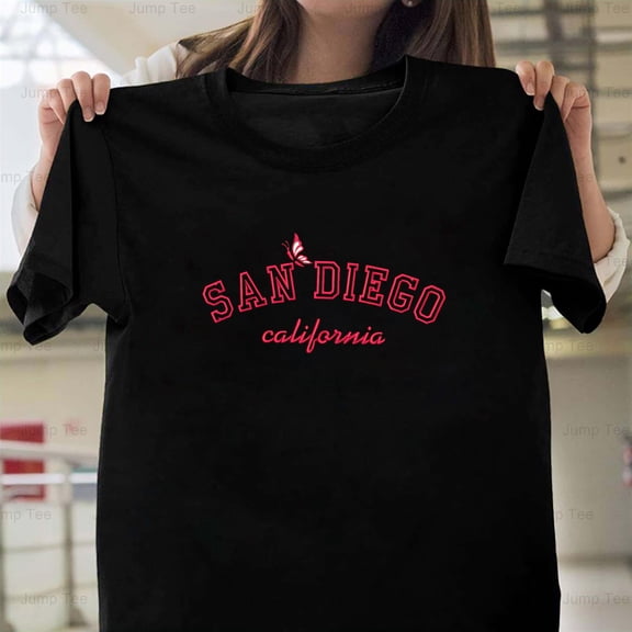 San Diego California Embroidered Souvenir Traveler Beach City Unisex T-Shirt, up to size 5XL