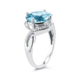 thumbnail image 2 of SZUL Women's Oval Shaped Blue Topaz and Diamond Curve Ring in 10K White Gold, 2 of 3